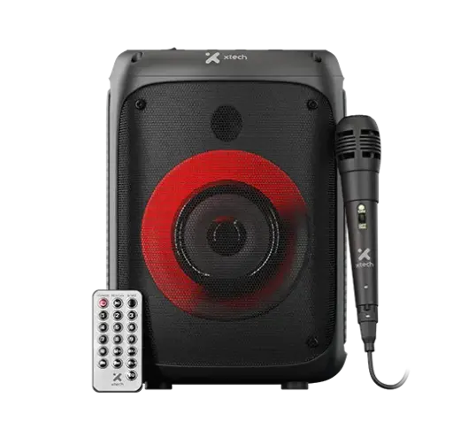 BOCINA XTECH SONICBLOOM INALÁMBRICA CON LUCES Y MICRÓFONO XTS-661