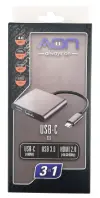 [10021] ADAPTADOR USB C A USB C USB A Y HDMI AD-AON-USC1017