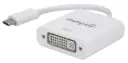 ADAPTADOR MANHATTAN USB C A DVI AD-MH-USBCDVI14 Convertidor USB-C de Súper Velocidad+ a DVI 152914 BLANCO USB Tipo C 3.1 Gen 2 Macho a DVI Hembra